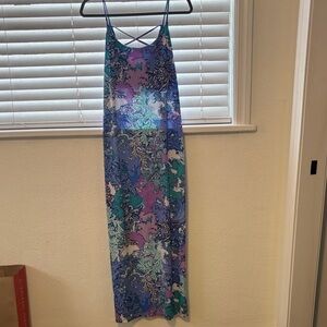 Jean Pierre Blue and Purple Maxi Dress